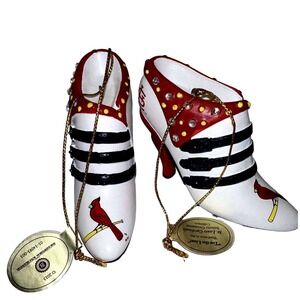 Bradford Exchange Cardinals Stiletto Heel Ornament "Toe the Line" Collectible